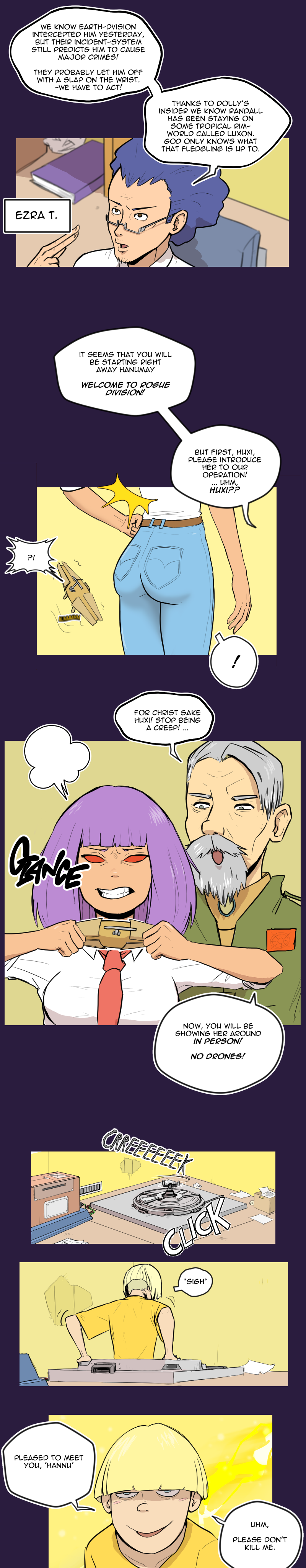 Scatter Space Part 4, comic section 1 of 13.